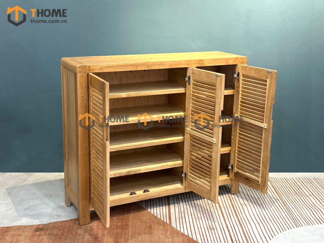 Tủ giày gỗ sồi tự nhiên 4 cánh Nova tay nắm âm TG-27SM