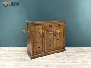 Tủ giày gỗ sồi tự nhiên 4 cánh 1 hộc kéo chấm bi Tuscany TG-29SM