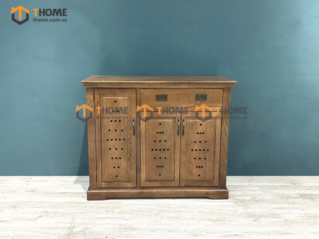 Tủ giày gỗ sồi tự nhiên 4 cánh 1 hộc kéo chấm bi Tuscany TG-29SM