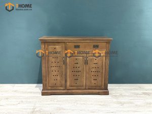 Tủ giày gỗ sồi tự nhiên 4 cánh 1 hộc kéo chấm bi Tuscany TG-29SM