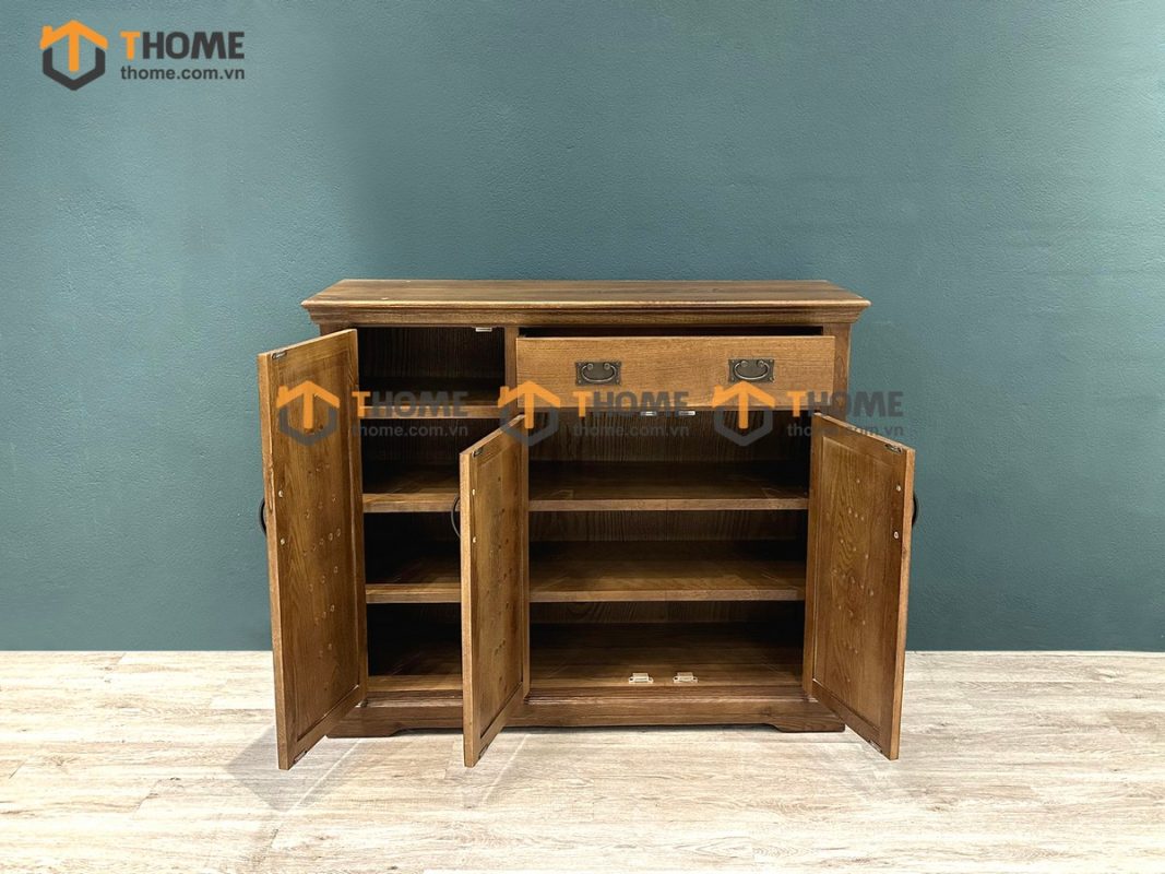 Tủ giày gỗ sồi tự nhiên 4 cánh 1 hộc kéo chấm bi Tuscany TG-29SM