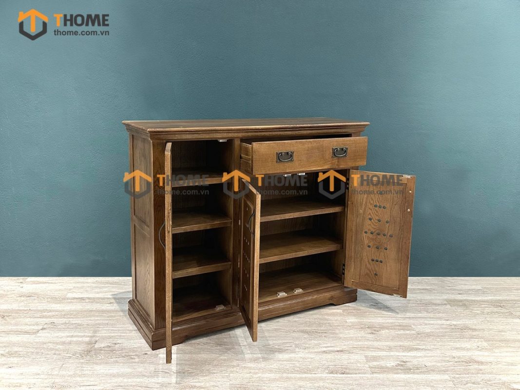 Tủ giày gỗ sồi tự nhiên 4 cánh 1 hộc kéo chấm bi Tuscany TG-29SM