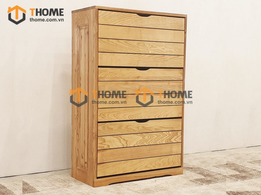 Tủ giày gỗ sồi tự nhiên thông minh 3 cánh lật Zen TG-24SM