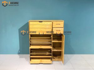 Tủ giày gỗ sồi tự nhiên thông minh 3 cánh lật Zen TG-25SM