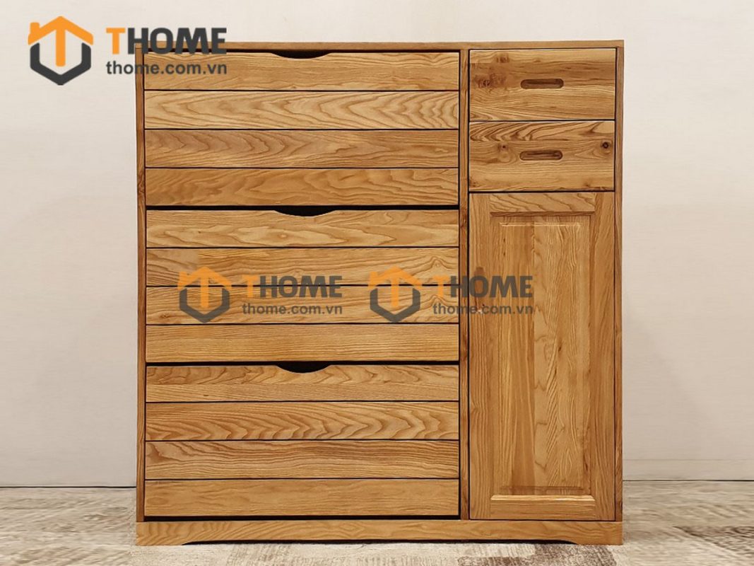 Tủ giày gỗ sồi tự nhiên thông minh 3 cánh lật Zen TG-25SM
