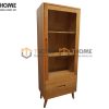 Tủ kính gỗ sồi tự nhiên 1 cánh 2 hộc kéo Como TK-18SM