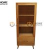 Tủ kính gỗ sồi tự nhiên 1 cánh 2 hộc kéo Como TK-18SM