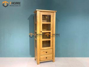 Tủ kính gỗ sồi tự nhiên 1 cánh Woodstock TK-07SM