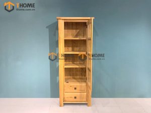 Tủ kính gỗ sồi tự nhiên 1 cánh Woodstock TK-07SM