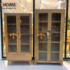 Tủ kính gỗ sồi tự nhiên 2 cánh 1 hộc kéo nhỏ Como TK-19SM