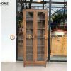 Tủ kính gỗ sồi tự nhiên 2 cánh Capri màu óc chó TK-02SN