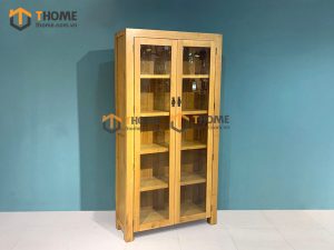 Tủ kính gỗ sồi tự nhiên 2 cánh Cuba TK-09SM