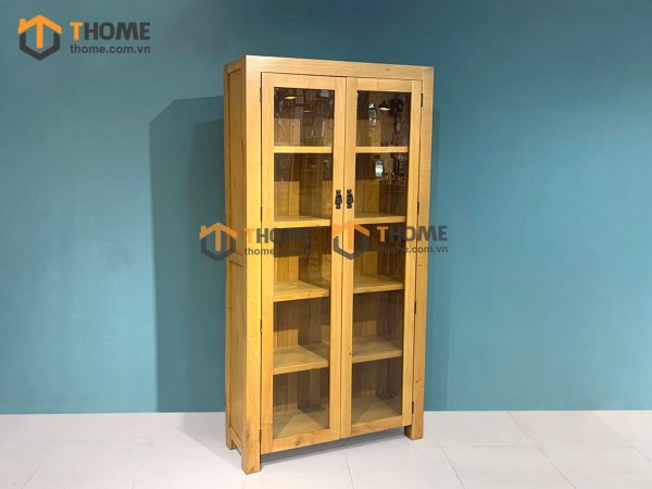 Tủ kính gỗ sồi tự nhiên 2 cánh Cuba TK-09SM