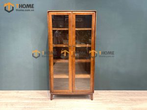 Tủ kính gỗ sồi tự nhiên 2 cánh Sunrise TK-03SN