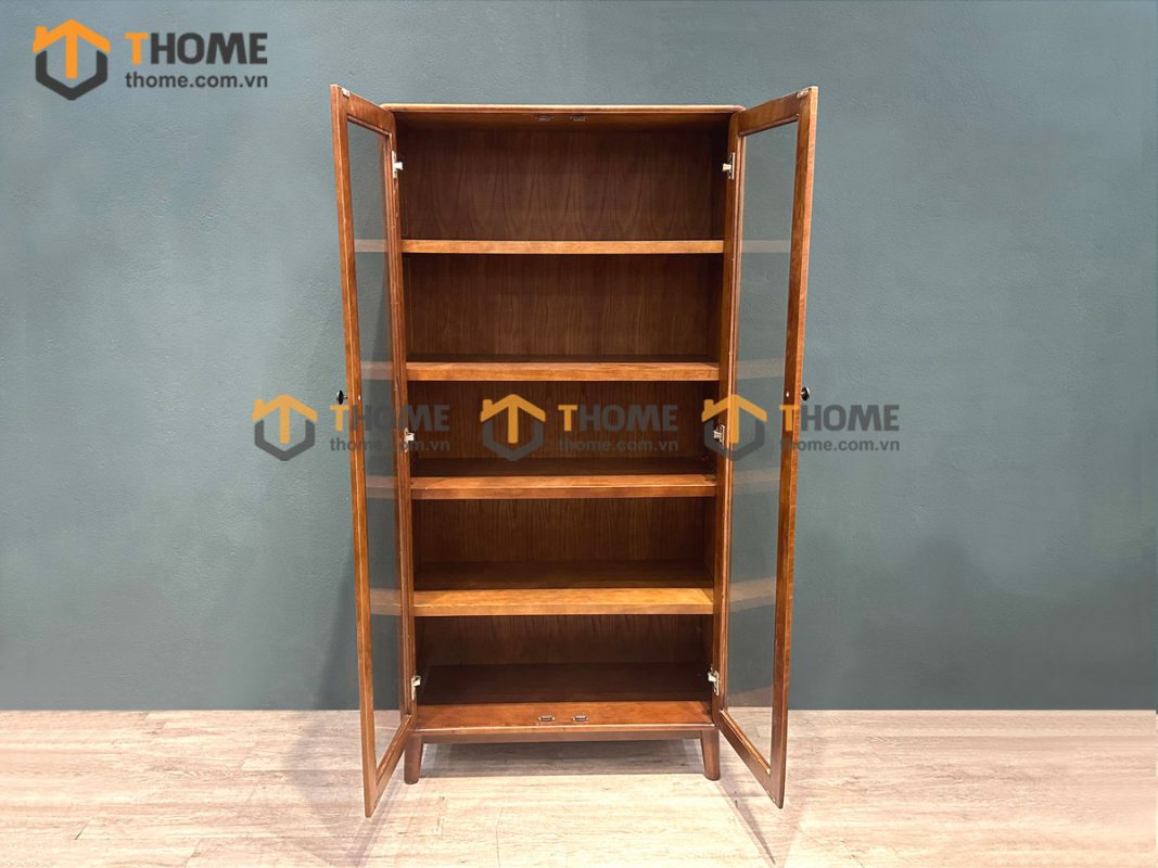 Tủ kính gỗ sồi tự nhiên 2 cánh Sunrise TK-03SN