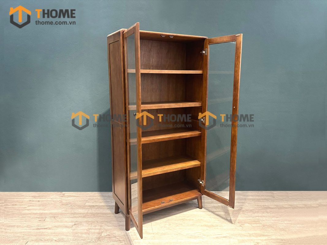 Tủ kính gỗ sồi tự nhiên 2 cánh Sunrise TK-03SN