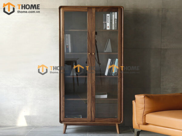 Tủ Kính Gỗ Sồi Tự Nhiên 2 Cánh Sunrise TK-03SN