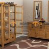 Tủ kính gỗ sồi tự nhiên 2 hộc kéo Harris TK-08SM