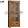 Tủ kính gỗ sồi tự nhiên 2 hộc kéo Tuscany màu tự nhiên TK-01SM-01