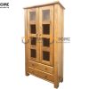 Tủ kính gỗ sồi tự nhiên 2 hộc kéo Woodstock TK-03SM