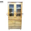 Tủ kính gỗ sồi tự nhiên 2 hộc kéo Zen TK-11SM