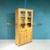 Tủ kính gỗ sồi tự nhiên 4 cánh 3 hộc kéo Morris TK-13SM