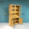 Tủ kính gỗ sồi tự nhiên 4 cánh 3 hộc kéo Morris TK-13SM