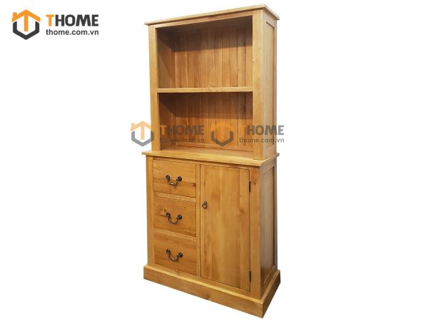 Tủ kính gỗ sồi tự nhiên 3 hộc kéo Morris TK-14SM