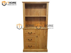 Tủ kính gỗ sồi tự nhiên 3 hộc kéo Morris TK-14SM
