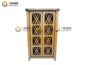 Tủ kính gỗ sồi tự nhiên cánh X Woodstock TK-06SM