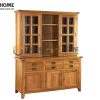 Tủ kính gỗ sồi tự nhiên 2 tầng 5 cánh 2 hộc kéo nhỏ Harris TK-15SM