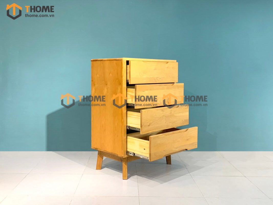Tủ ngăn kéo gỗ sồi tự nhiên 4 hộc kéo Como TNK-16SM
