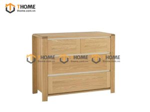 Tủ ngăn kéo gỗ sồi tự nhiên 4 hộc kéo Lakada TNK-05SM