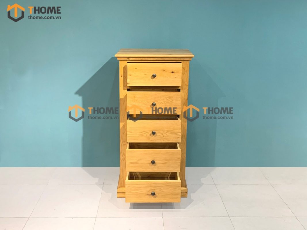 Tủ ngăn kéo gỗ sồi tự nhiên 5 hộc kéo Hampshire TNK-02SM
