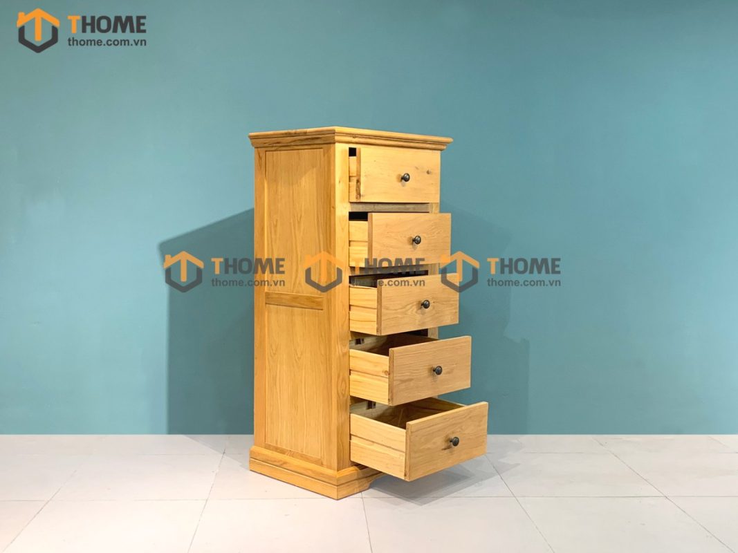 Tủ ngăn kéo gỗ sồi tự nhiên 5 hộc kéo Hampshire TNK-02SM
