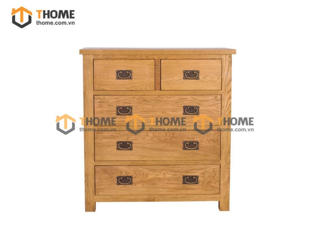 Tủ ngăn kéo gỗ sồi tự nhiên 5 hộc kéo Harris TNK-07SM