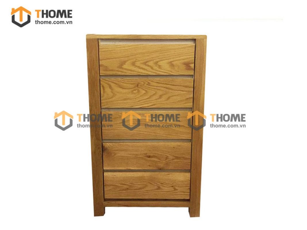 Tủ ngăn kéo gỗ sồi tự nhiên 5 hộc kéo Lakada TNK-04SM
