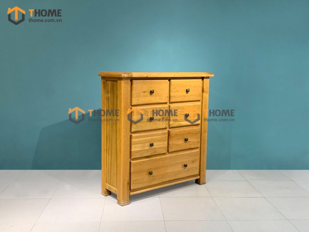 Tủ ngăn kéo gỗ sồi tự nhiên 5 hộc kéo Woodstock màu tự nhiên TNK-24SM