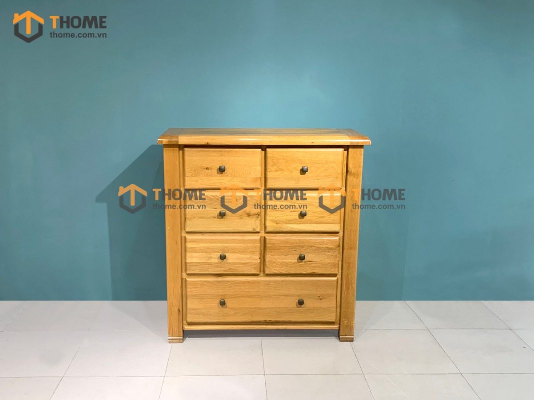 Tủ ngăn kéo gỗ sồi tự nhiên 5 hộc kéo Woodstock màu tự nhiên TNK-24SM