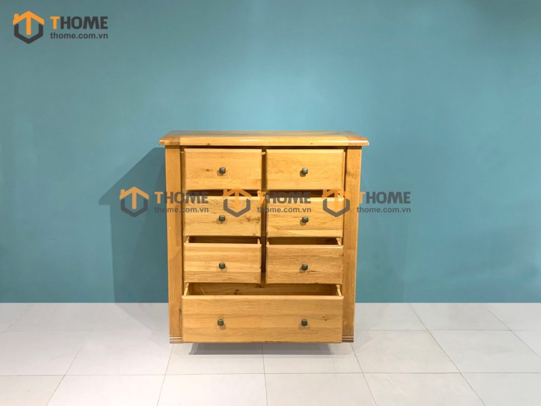 Tủ ngăn kéo gỗ sồi tự nhiên 5 hộc kéo Woodstock màu tự nhiên TNK-24SM