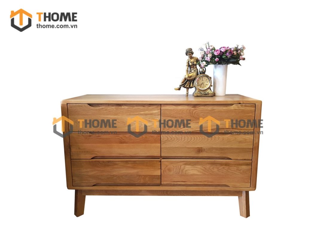 Tủ ngăn kéo gỗ sồi tự nhiên 6 hộc kéo Como TNK-17SM