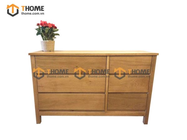 Tủ ngăn kéo gỗ sồi tự nhiên 6 hộc kéo Delux màu tự nhiên TNK-10SM