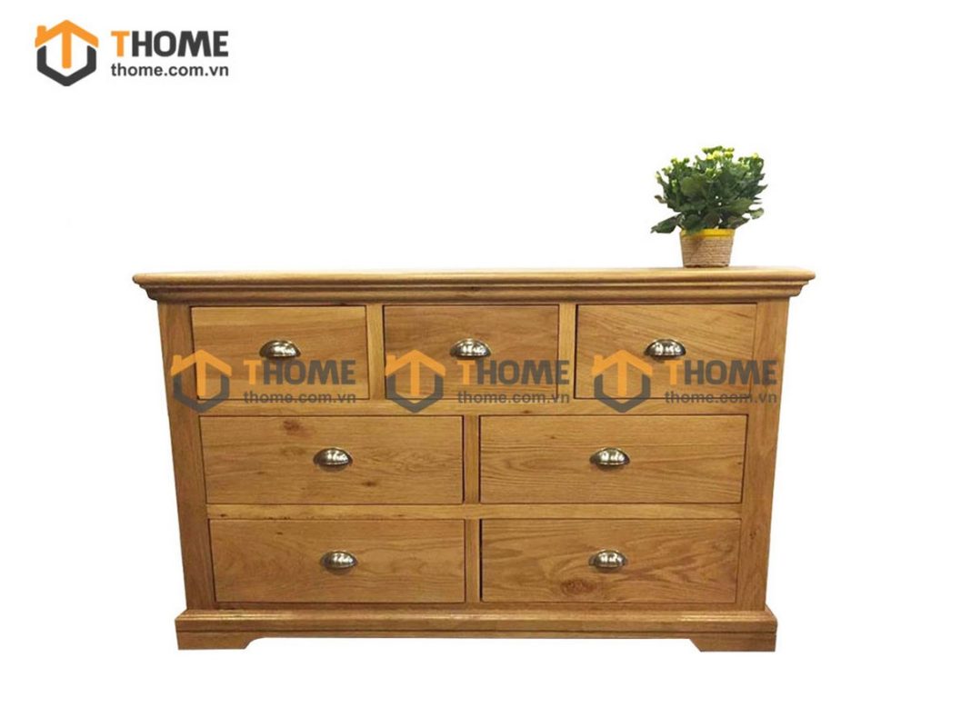 Tủ ngăn kéo gỗ sồi tự nhiên 7 hộc kéo Hampshire TNK-03SM