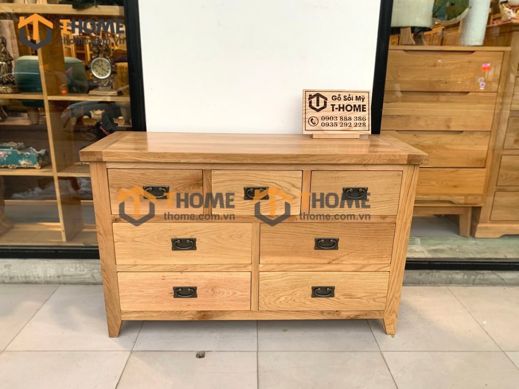 Tủ ngăn kéo gỗ sồi tự nhiên 7 hộc kéo Harris TNK-06SM