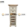 Tủ ngăn kéo gỗ sồi tự nhiên 7 hộc kéo Harris màu trắng TNK-20SM