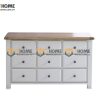 Tủ ngăn kéo gỗ sồi tự nhiên 9 hộc kéo Woodstock màu trắng TNK-23SM