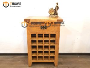 Tủ rượu gỗ sồi tự nhiên 1 hộc kéo 20 ô TR-01SM