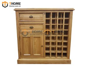 Tủ rượu gỗ sồi tự nhiên 2 hộc kéo 32 ô TR-04SM