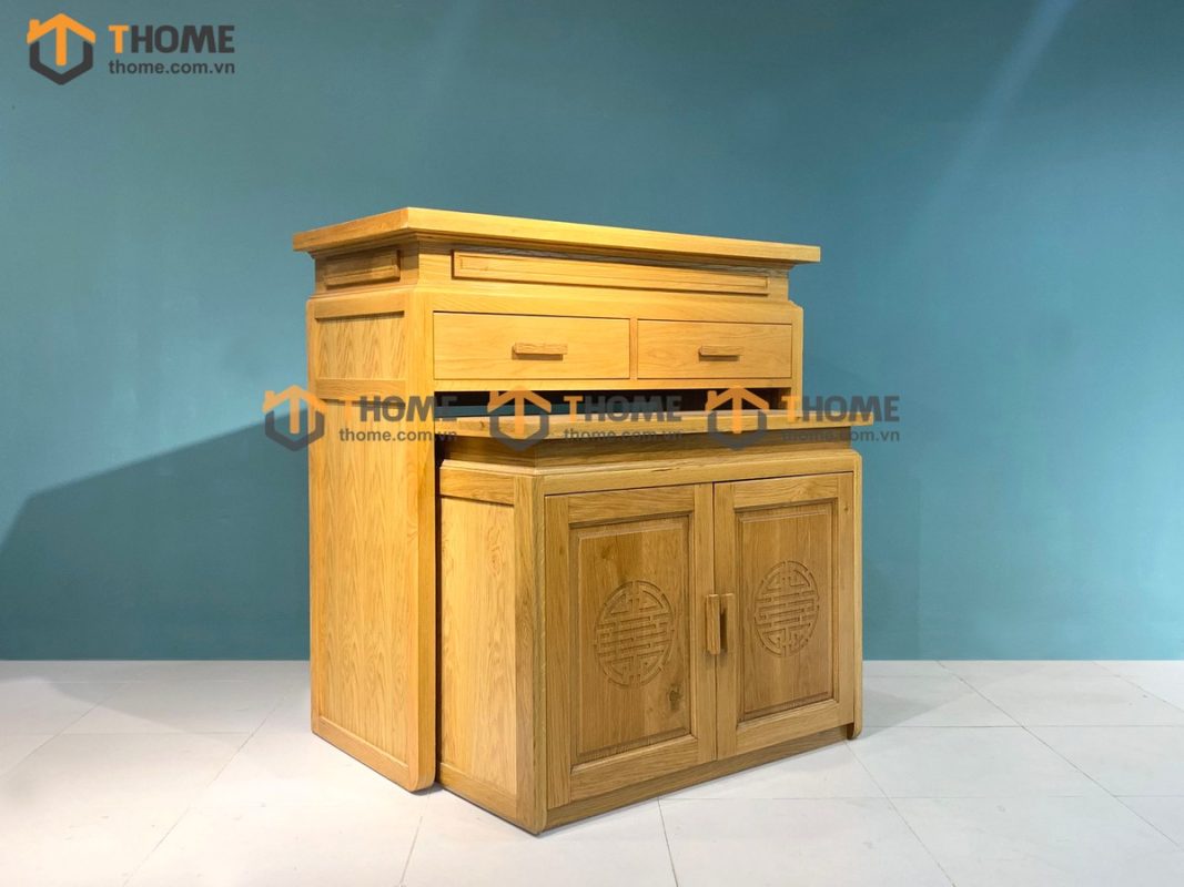 Tủ thờ gỗ sồi tự nhiên số 01 TT-01SM