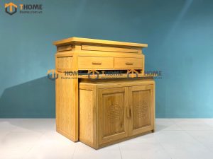 Tủ Thờ Gỗ Sồi Tự Nhiên Số 01 Nhiều Kích Thước Phong Thủy TT-01SM